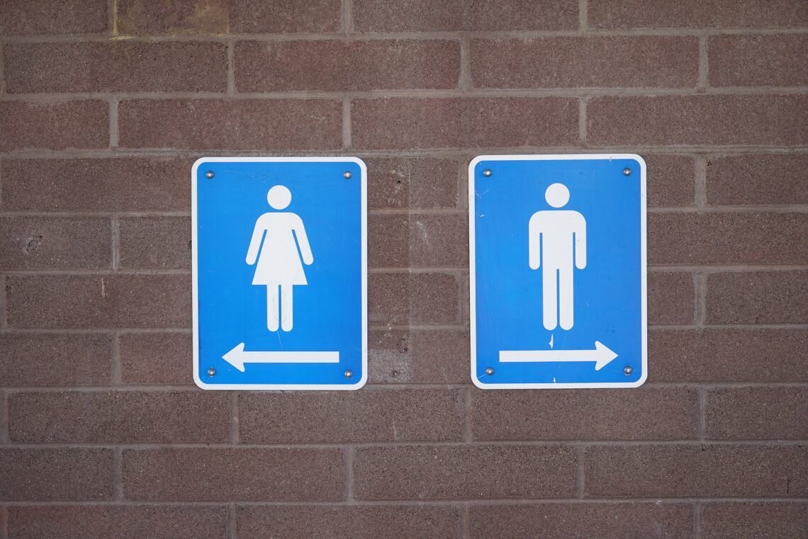 Womens and mens toilets