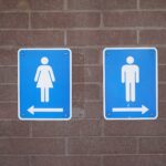 Womens and mens toilets